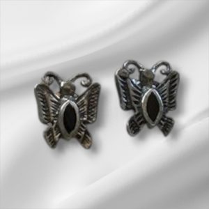 Sterling Silver Butterfly Pierced Stud Earrings