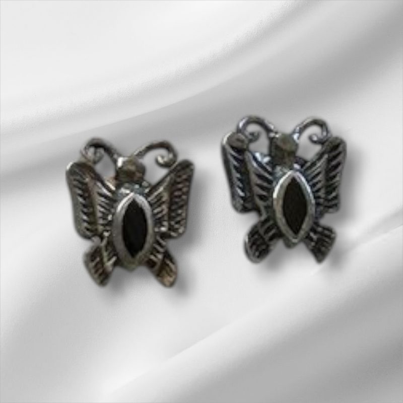 Sterling Silver Butterfly Pierced Stud Earrings