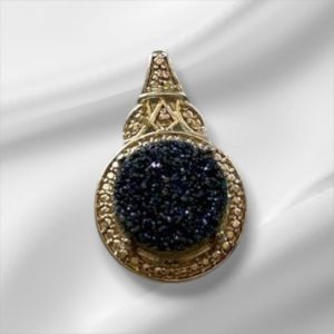 Sterling Silver Druzy Quartz Pendant 1" x 5/8"