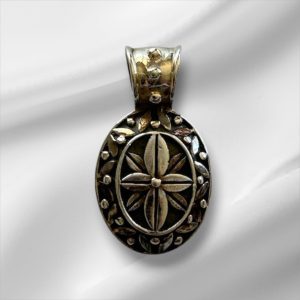 Sterling Silver Thailand Flower Pendant 1-1/4" x 5/8"