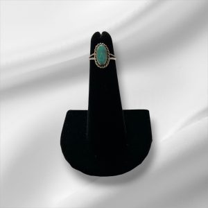 Sterling Silver Turquois Ring w/scroll Design, Size 3