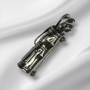 Sterling Silver Golf Bag & Clubs Pin/Brooch 1.5"