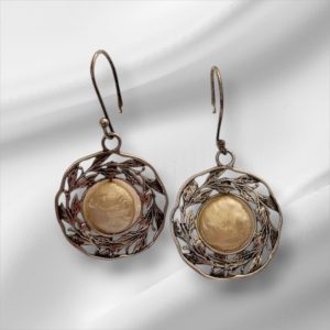 Sterling Silver Pearl Pierced Earrings 1.5" x 3/4"