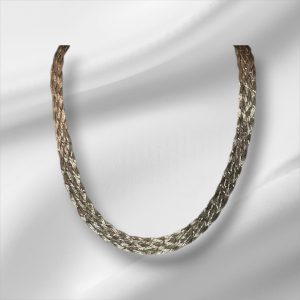 Brilliant Diamond Cut 6 Strand Sterling Silver Necklace, 18"