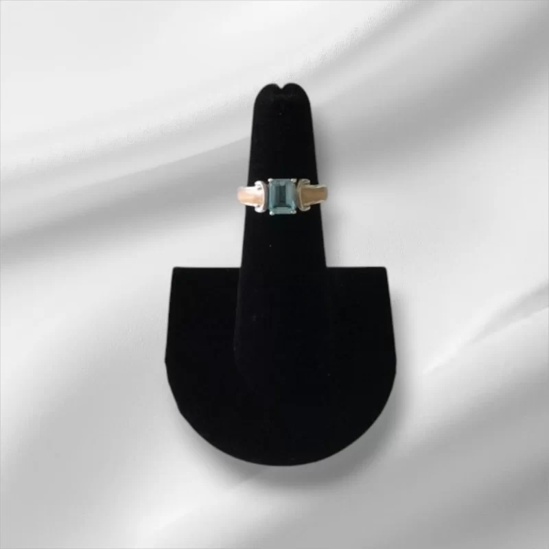 Stunning Sterling Silver Aquamarine Ring, Size 5