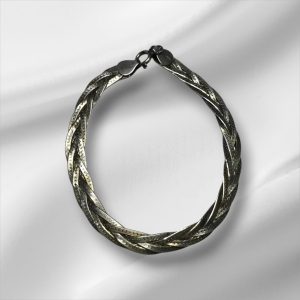 Stunning Sterling Silver 3 Strand Twist Serpentine Bracelet 7"