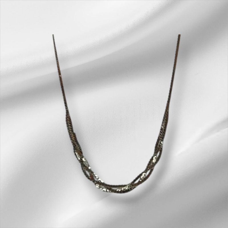 Beautiful 2 Strand Sterling Silver Necklace 18"