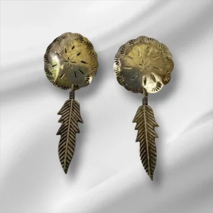 Sterling Silver Dream Catcher Inspired Pierced Earrings 2.5" X 1"