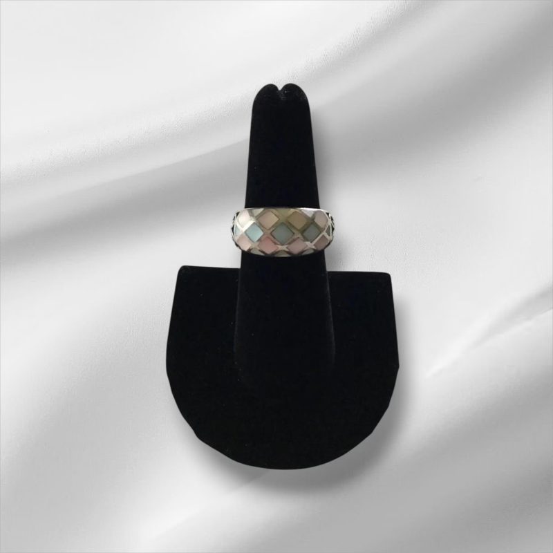 Sterling Silver Multi Colored Ring, Size 7