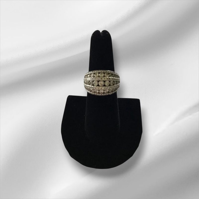Sterling Silver CZ Cluster Ring, Size 7