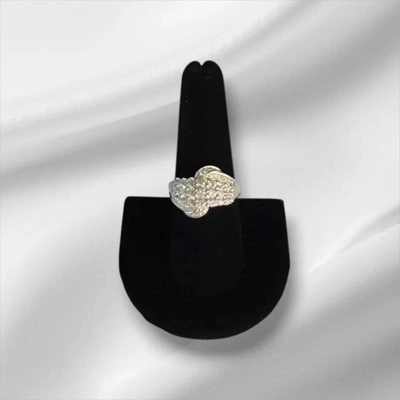 Sterling Silver D Joy Ring w/CZ Stones, Size 9