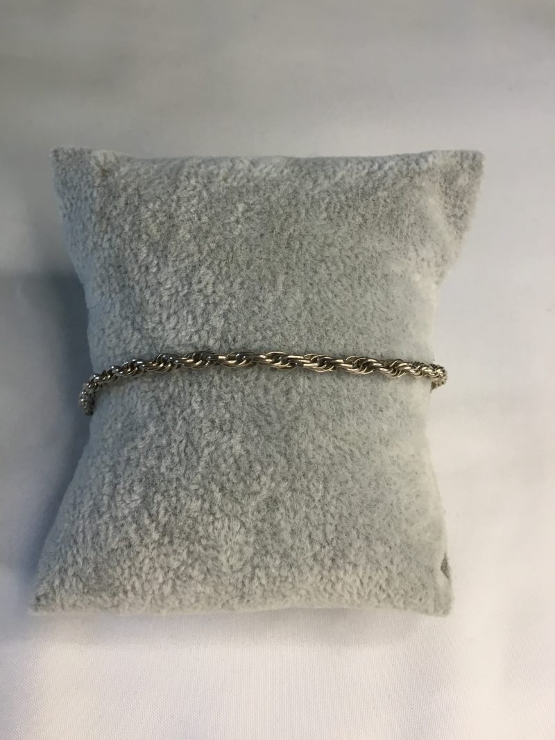Sterling Silver Rope Style Chain Bracelet 8" - Image 3