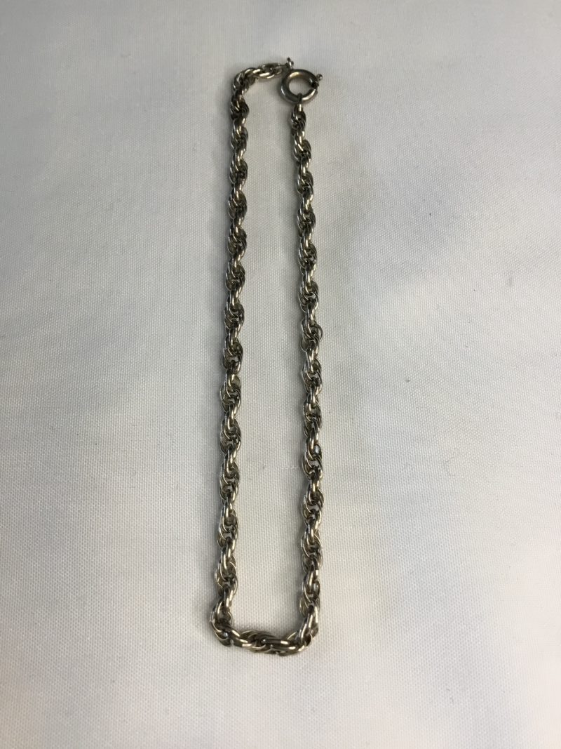 Sterling Silver Rope Style Chain Bracelet 8" - Image 2