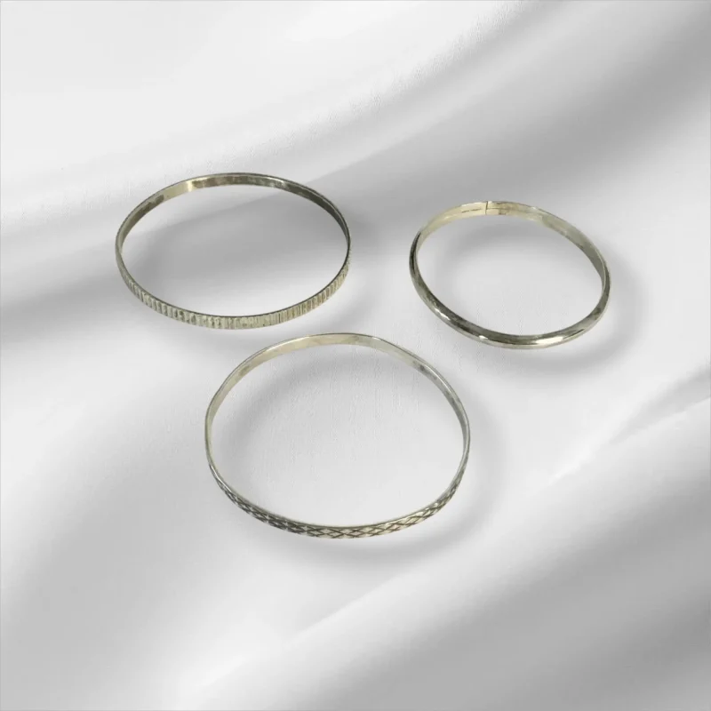 3 Sterling Silver Bangle Bracelets