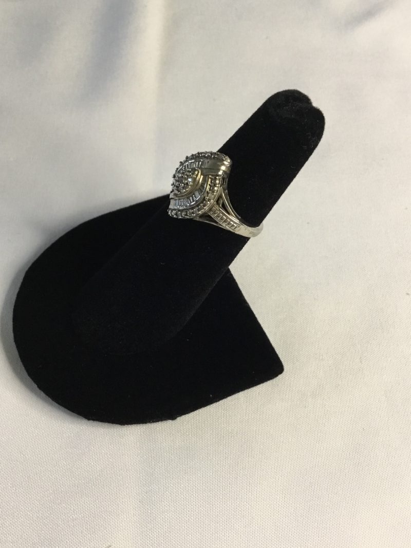 Beautiful Sterling Silver Diamond Ring, Size 5 - Image 3