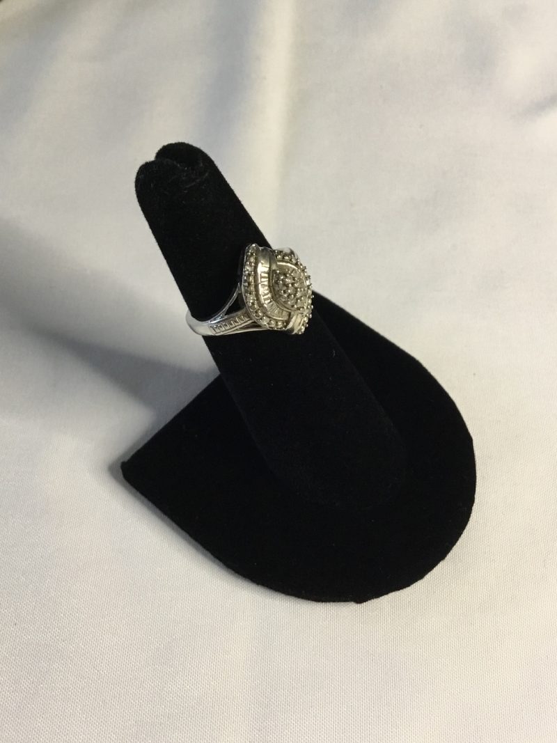 Beautiful Sterling Silver Diamond Ring, Size 5 - Image 4