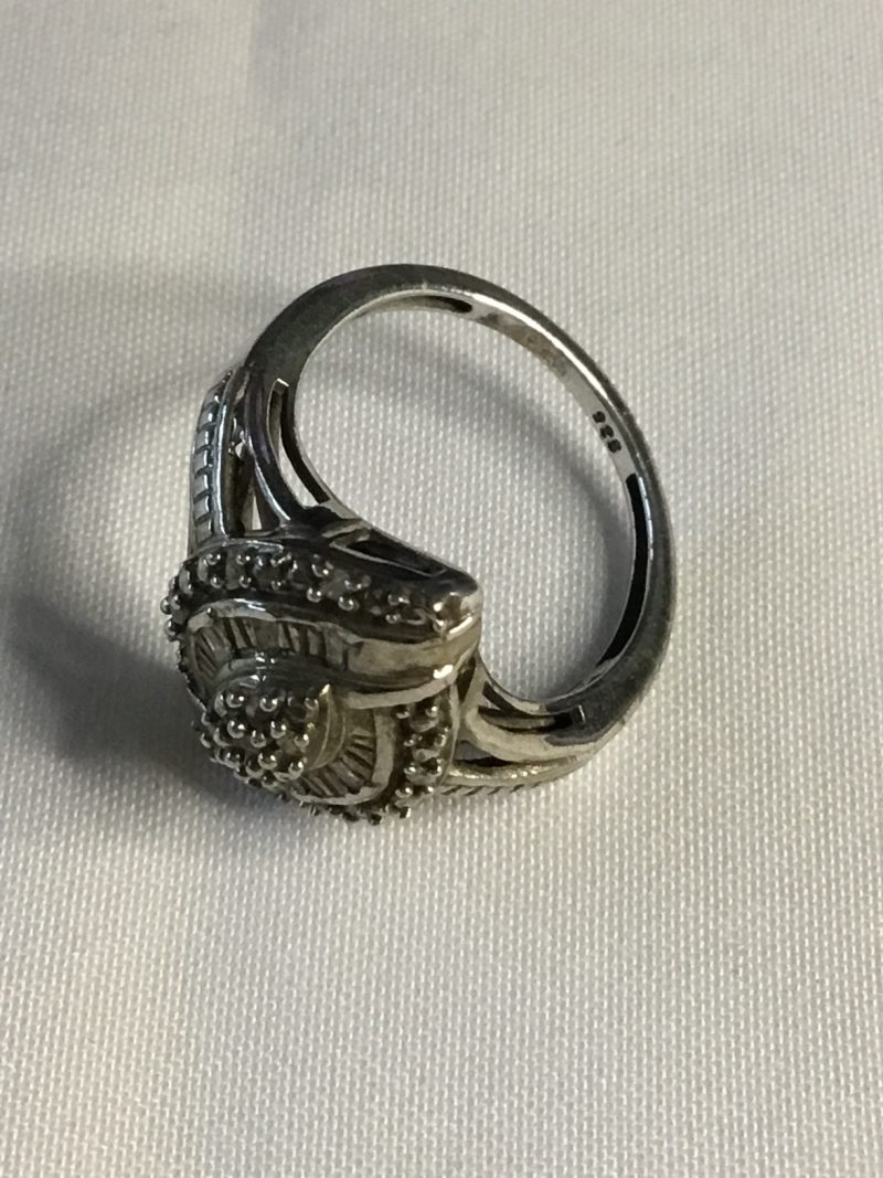 Beautiful Sterling Silver Diamond Ring, Size 5 - Image 5