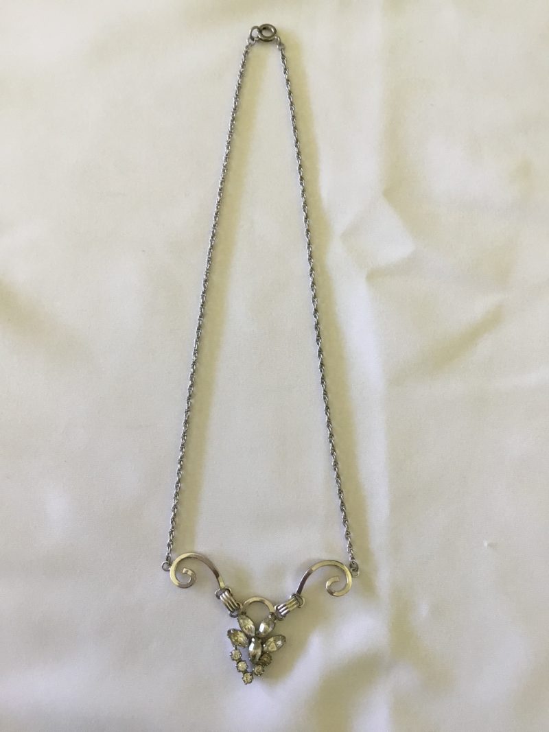 Sterling Silver Espo Flex Necklace w/CZ Stone Pendant 14" - Image 2