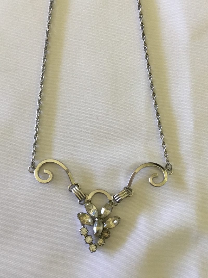 Sterling Silver Espo Flex Necklace w/CZ Stone Pendant 14" - Image 3