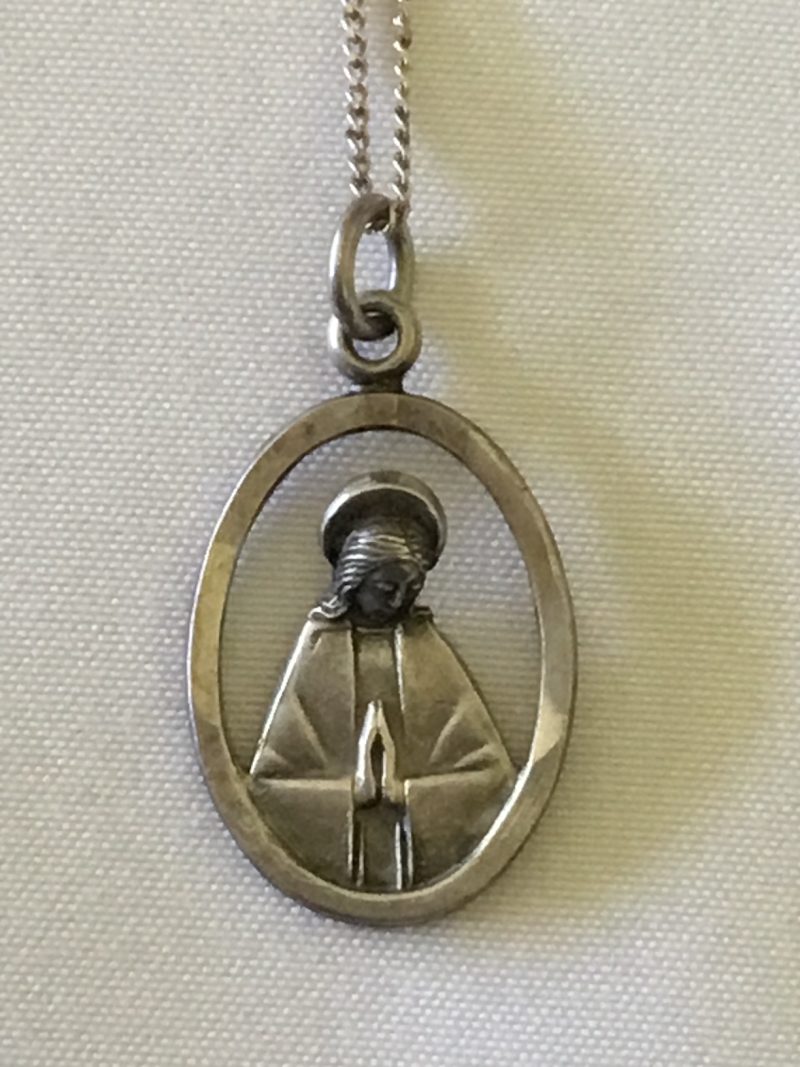 Sterling Silver Necklace w/Religious Pendant 22" - Image 5