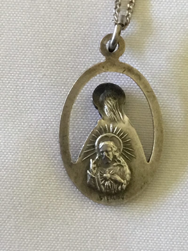 Sterling Silver Necklace w/Religious Pendant 22" - Image 6