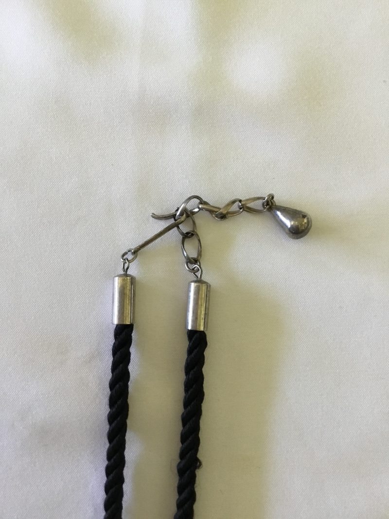 Sterling Silver Black Onyx Pendant w/Black Rope Necklace 12" - Image 3
