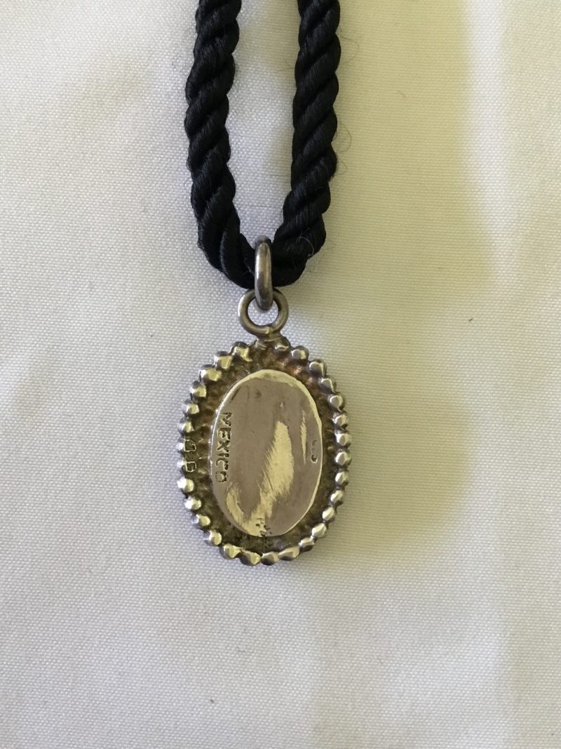 Sterling Silver Black Onyx Pendant w/Black Rope Necklace 12" - Image 5