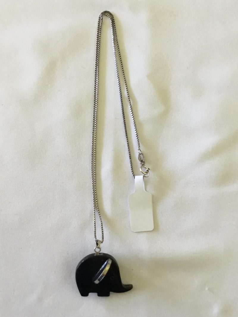 Sterling Silver Necklace w/Elephant Pendant 18" - Image 2