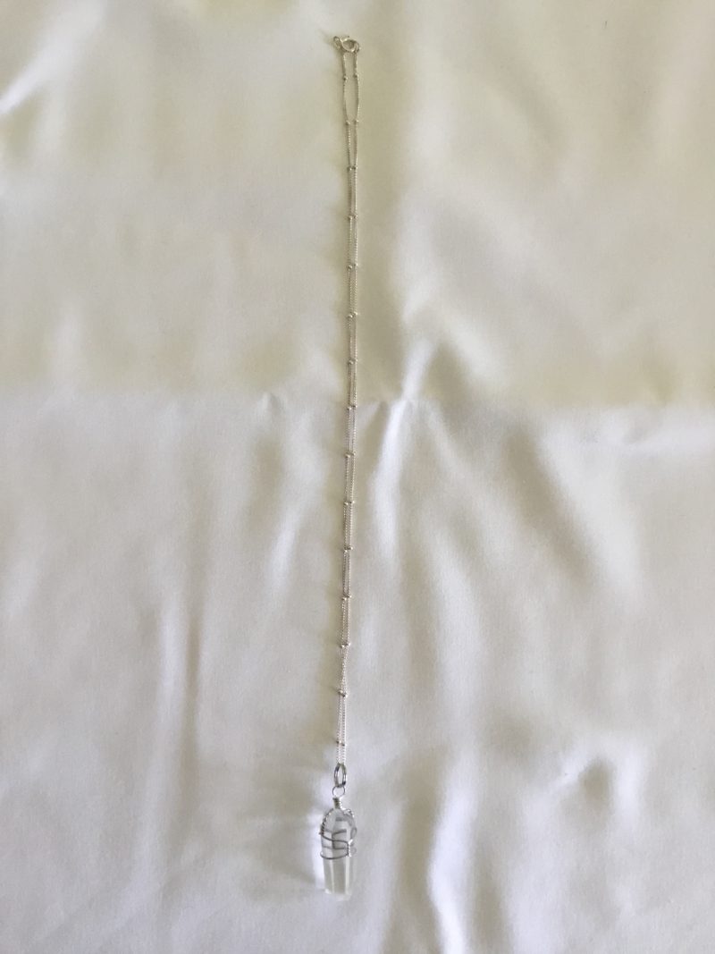 Sterling Silver Necklace w/Clear Stone Pendant 18" - Image 4