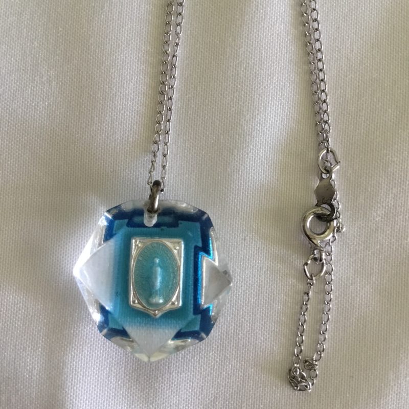 Sterling Silver Necklace w/Religious Pendant 18" - Image 2