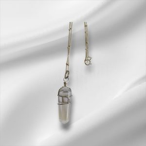 Sterling Silver Necklace w/Clear Stone Pendant 18"