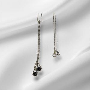 Sterling Silver Necklace w/Black Onyx Pendant 16"