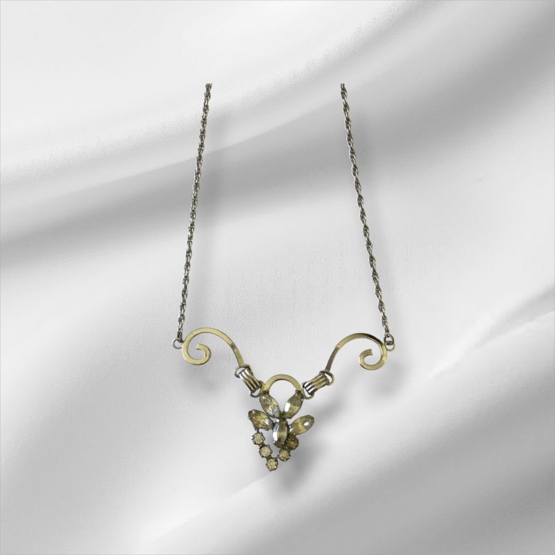 Sterling Silver Espo Flex Necklace w/CZ Stone Pendant 14"