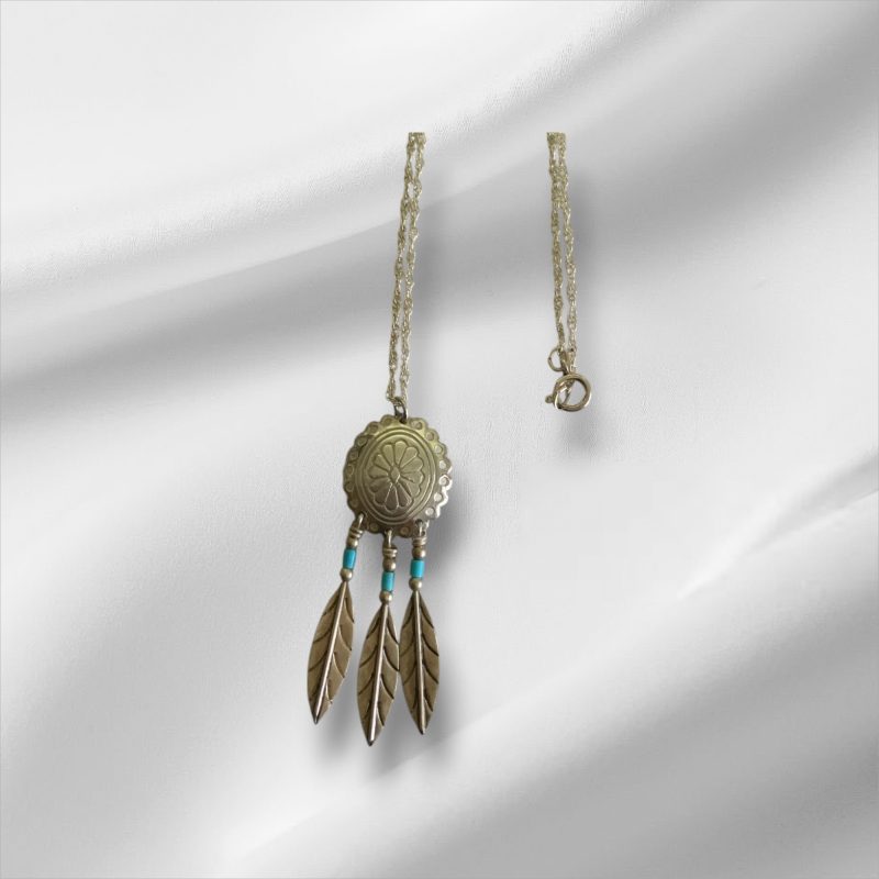 Sterling Silver Native American Necklace w/Pendant 18"