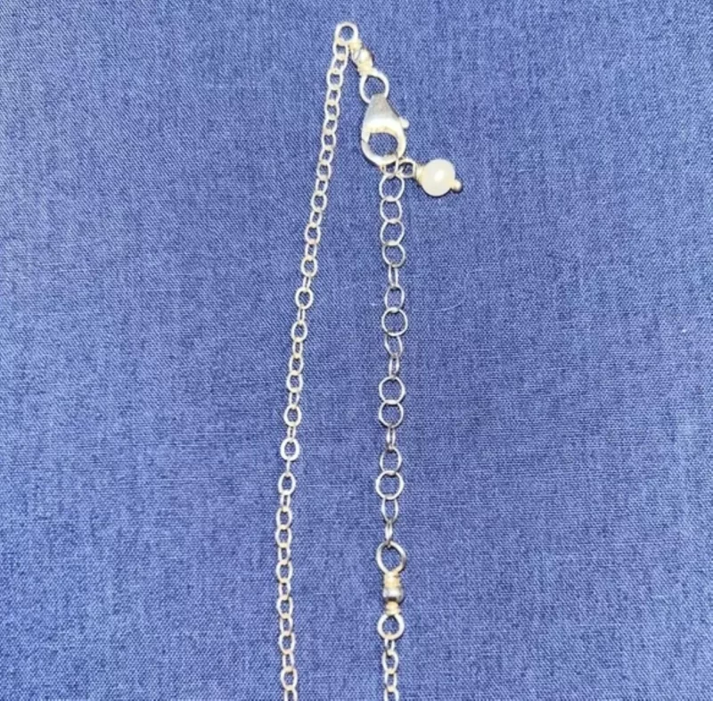 Sterling Silver And Pearl Necklace w/ Matching Earrings - Image 4