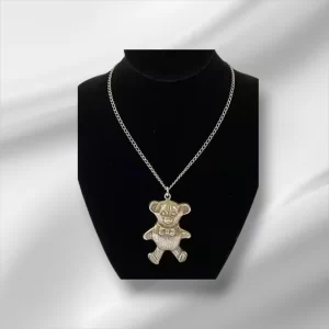 Sterling Silver Bear Pendant And Chain 18”