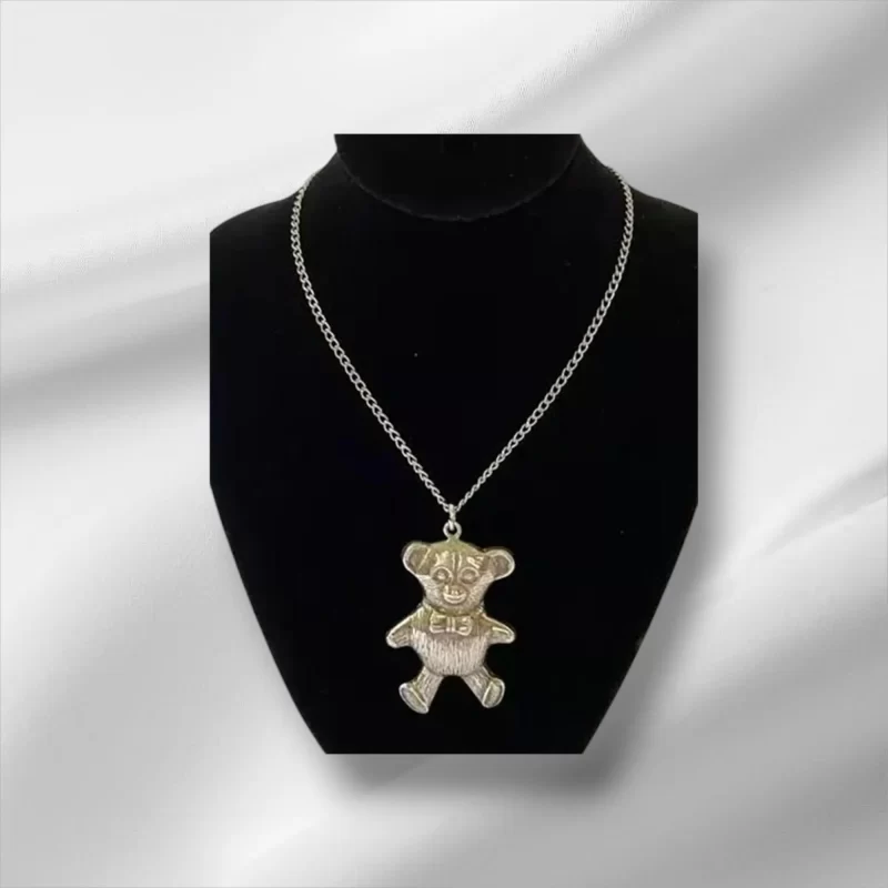 Sterling Silver Bear Pendant And Chain 18”
