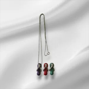 Rhodium Over Sterling Silver, 3 Flip Flop Sandal Pendant Set w/18” Silver Chain