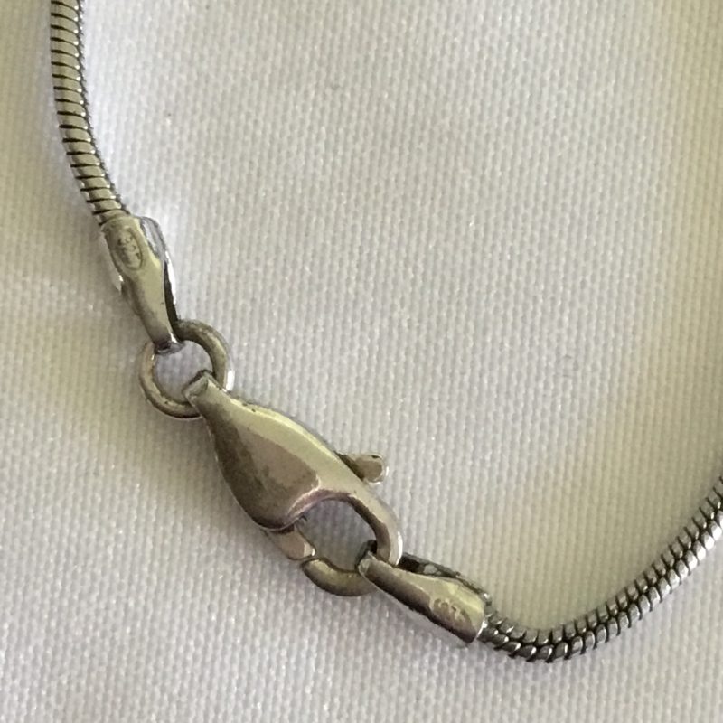 Sterling Silver Necklace w/Cat Pendant 14" - Image 2