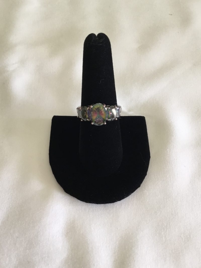 Sterling Silver Multi-Color Ring, Size 8 - Image 5
