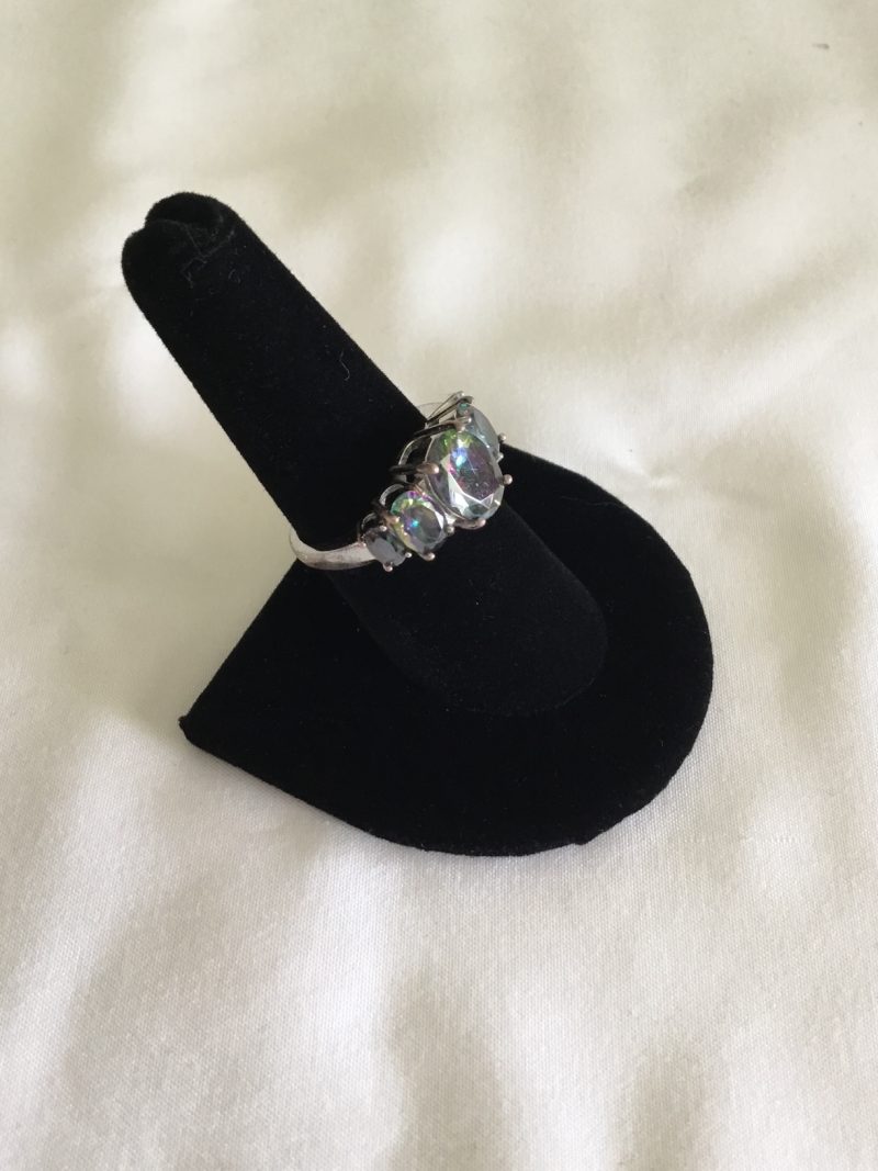 Sterling Silver Multi-Color Ring, Size 8 - Image 4
