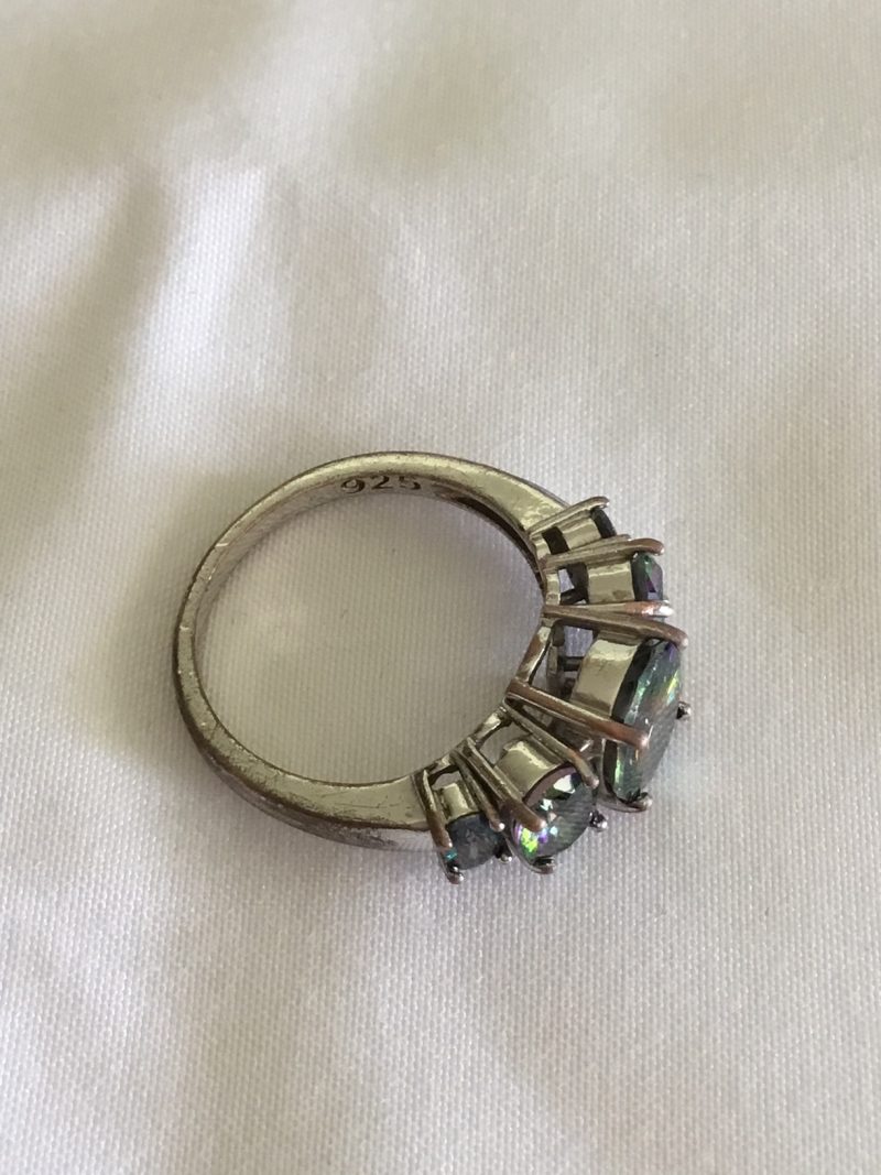 Sterling Silver Multi-Color Ring, Size 8 - Image 2