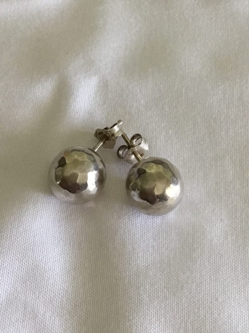 Sterling Silver Stud Pierced Ball Earrings 1/4" - Image 3