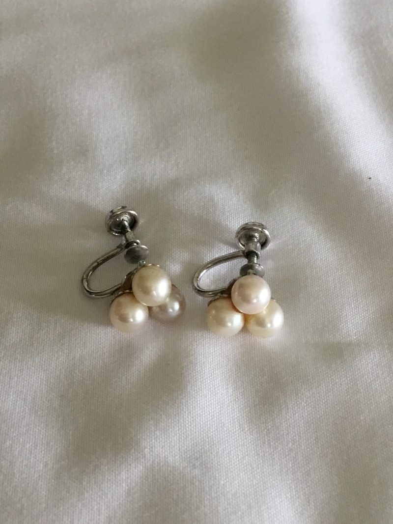 Sterling Silver Clip-On Faux Pearl Earrings - Image 4