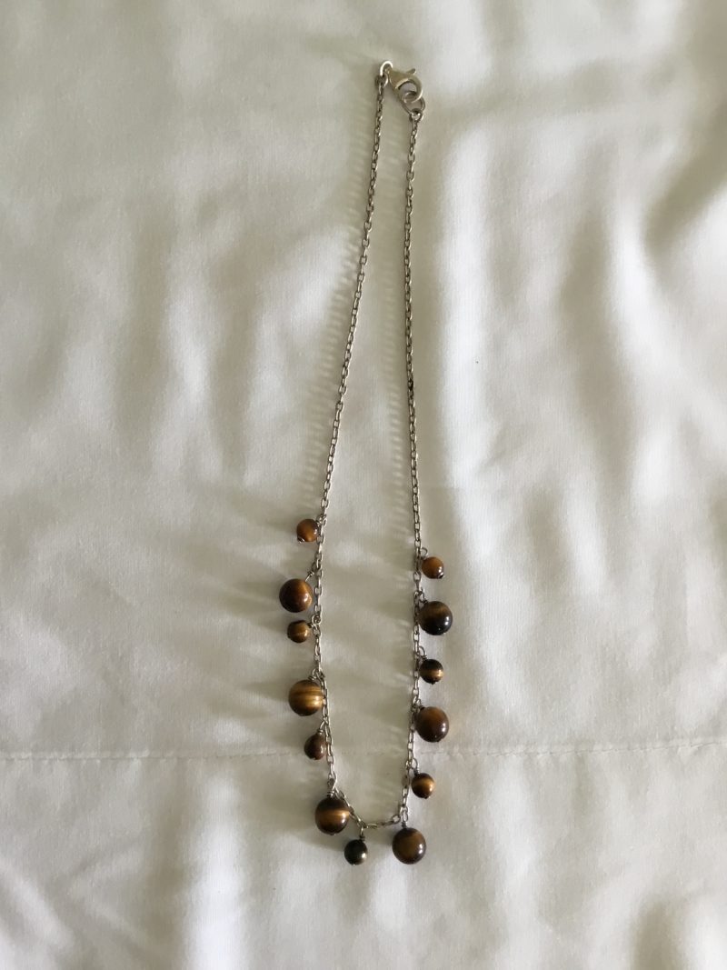 Sterling Silver Tigers Eye Necklace, 16" - Image 2
