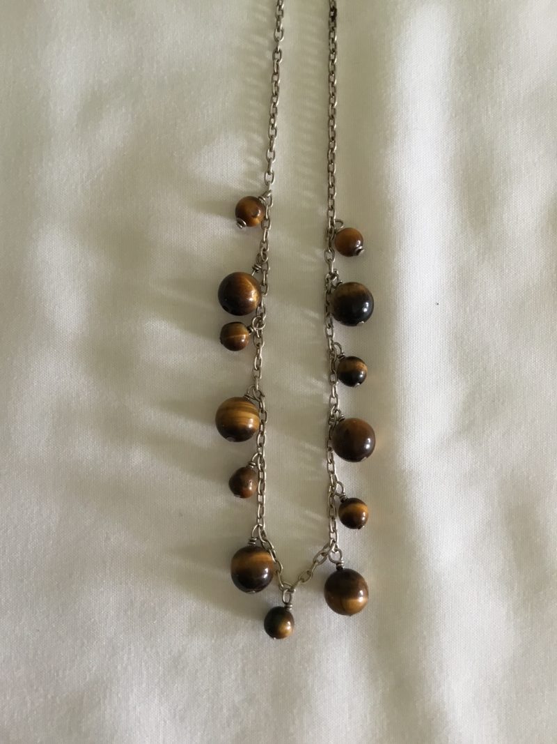 Sterling Silver Tigers Eye Necklace, 16" - Image 3