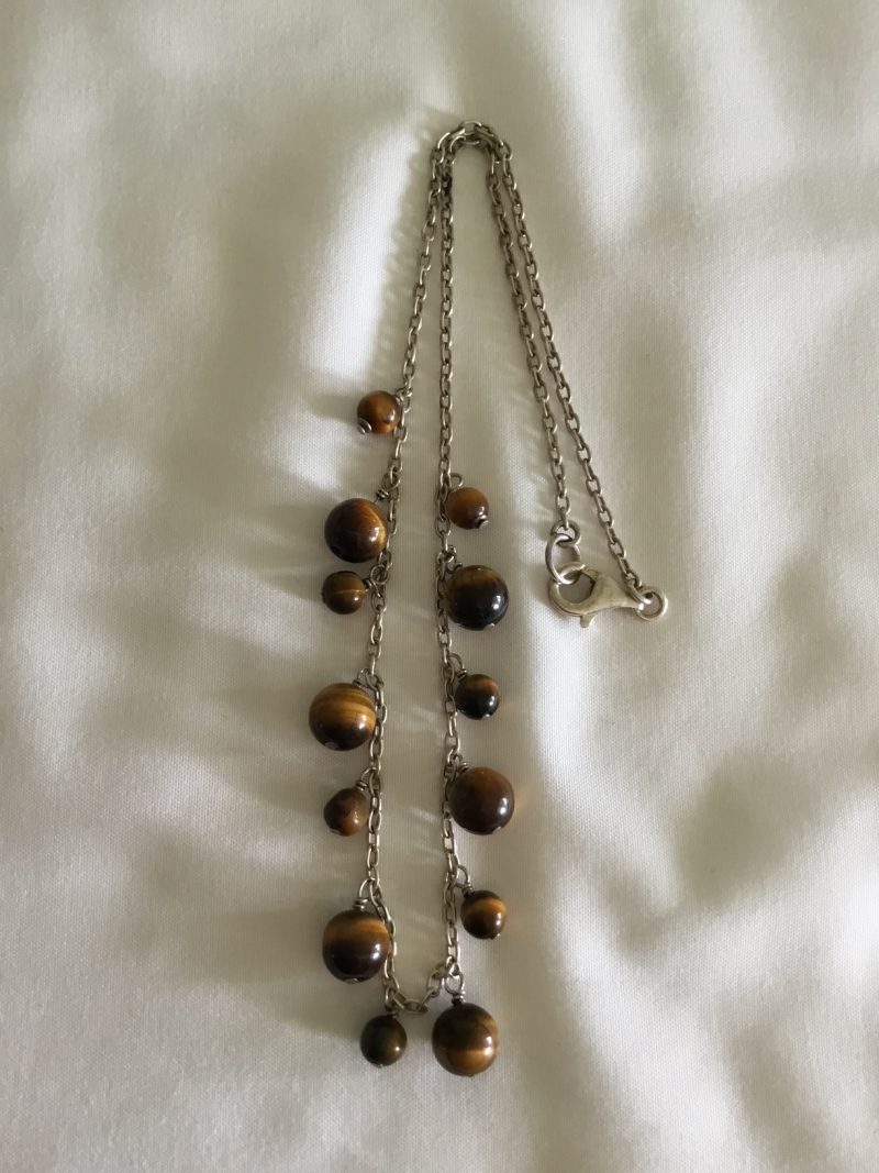 Sterling Silver Tigers Eye Necklace, 16" - Image 4