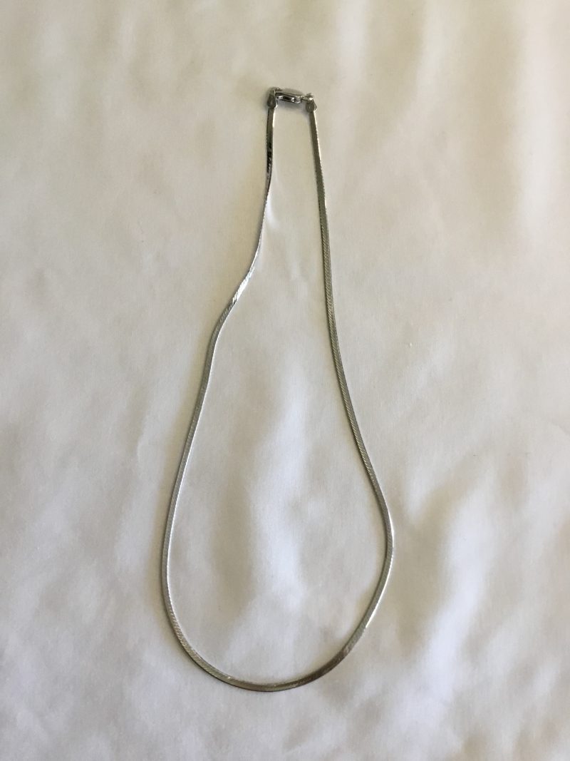 Sterling Silver Herringbone Necklace 16" - Image 5