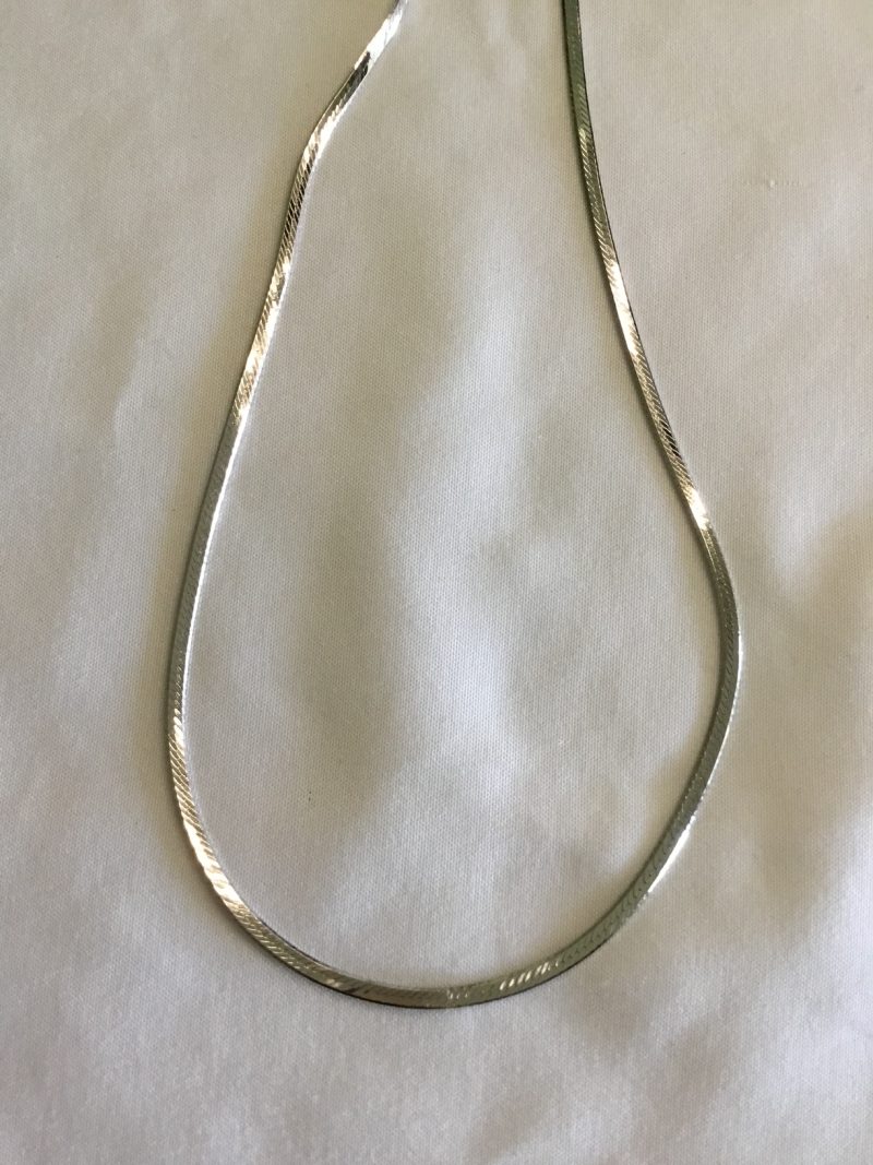 Sterling Silver Herringbone Necklace 16" - Image 4