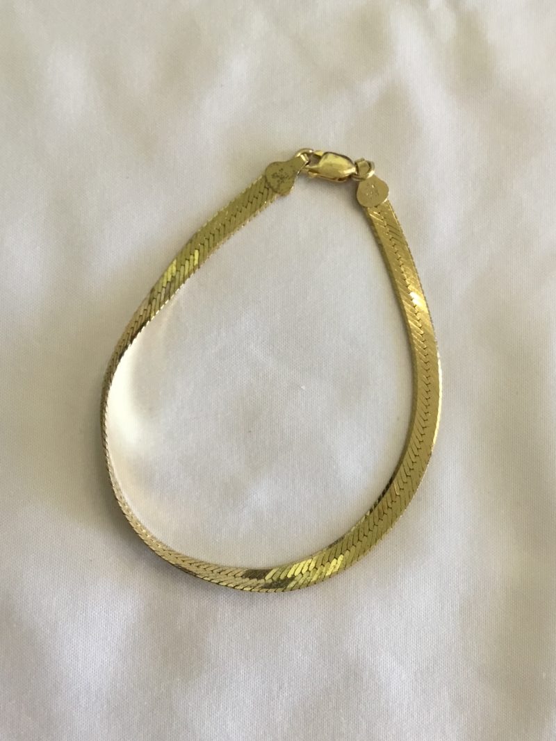 Sterling Silver Gold Overlay Serpentine Bracelet 7" - Image 4